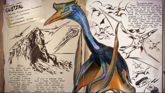 One of the best Ark dinos is the Quetzal, as shown in this journal.