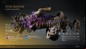 A large LMG with protruding riblike bones and purple crystals