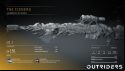 A sniper rifle totally encased in grey stalactites