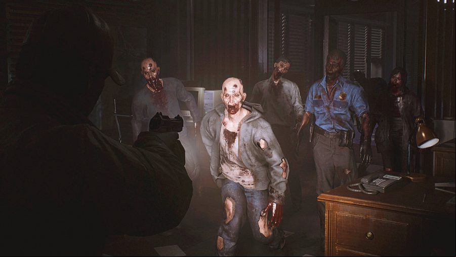 The Day Before: person with gun faces a horde of infected humans