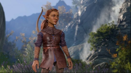 The Gnome is the smallest of the Baldur's Gate 3 races. This one has very pointy ears and olive skin.