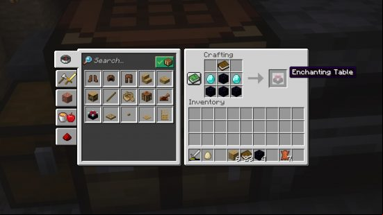 Minecraft enchanting table recipe
