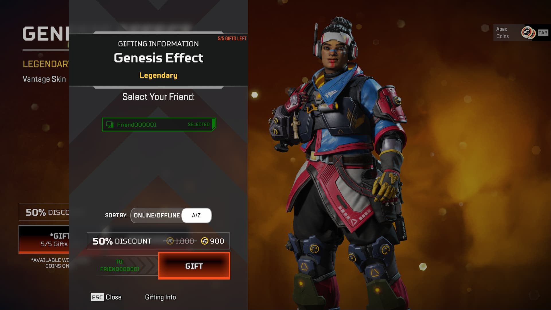 Apex Legends adds gifting feature and sticker cosmetics in Season 15: futuristic soldier standing next to text menu