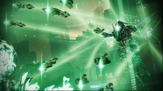 Destiny 2 Strand subclass guide: A Warlock Guardian shows off their Strand abilties.