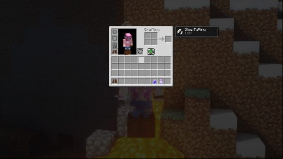 Minecraft potions recipes: slow falling into lava