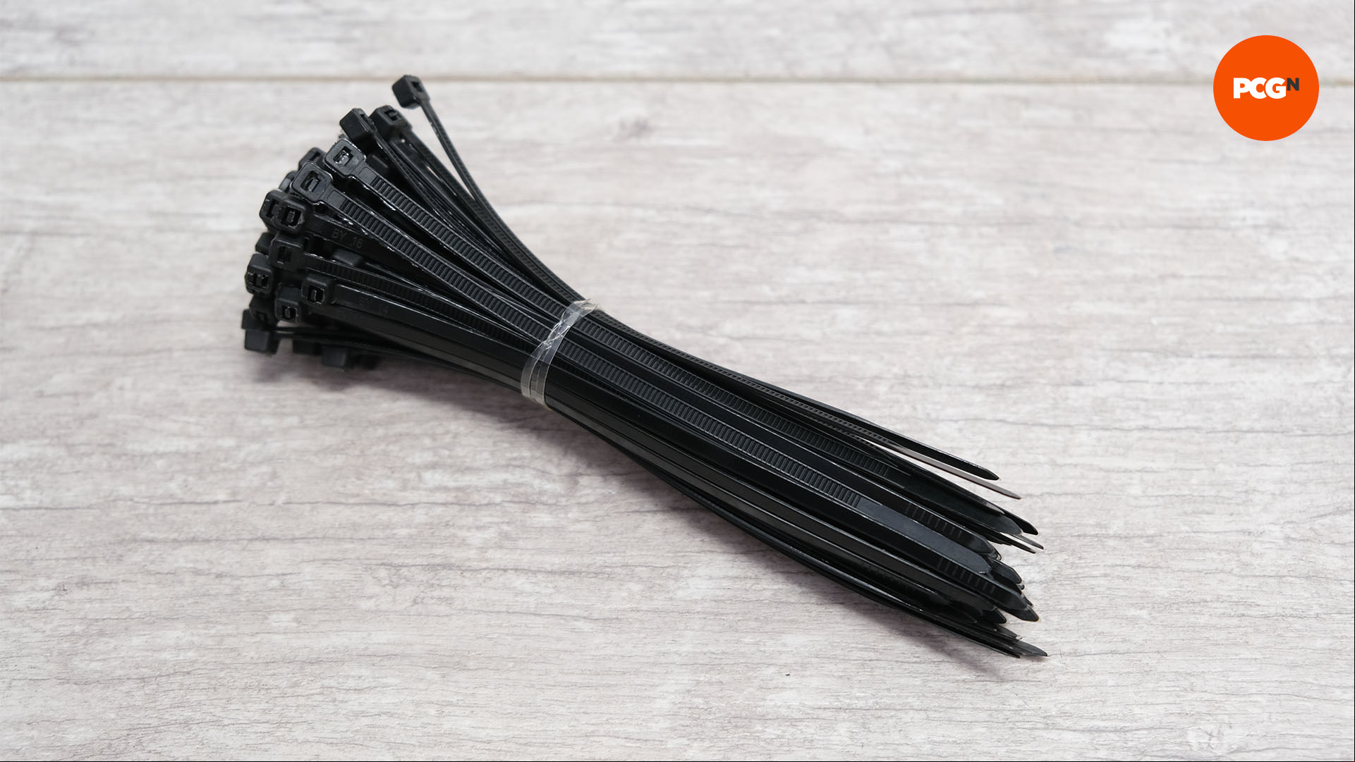 A bunch of cable ties on a table