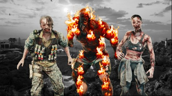 Dead Island 2 release date: The variant zombies on a black and white backdrop of the infested island