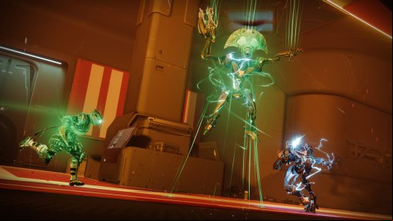 Destiny 2 Lightfall raid release date, start time, and details: A Vex enemy faces a Strand attack.