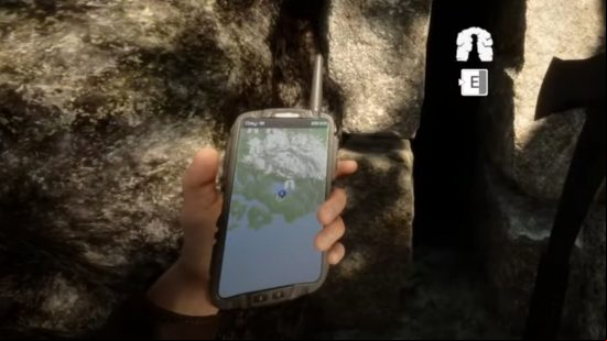 Sons of the Forest katana location: The GPS tracker shows the location of the cave entrance