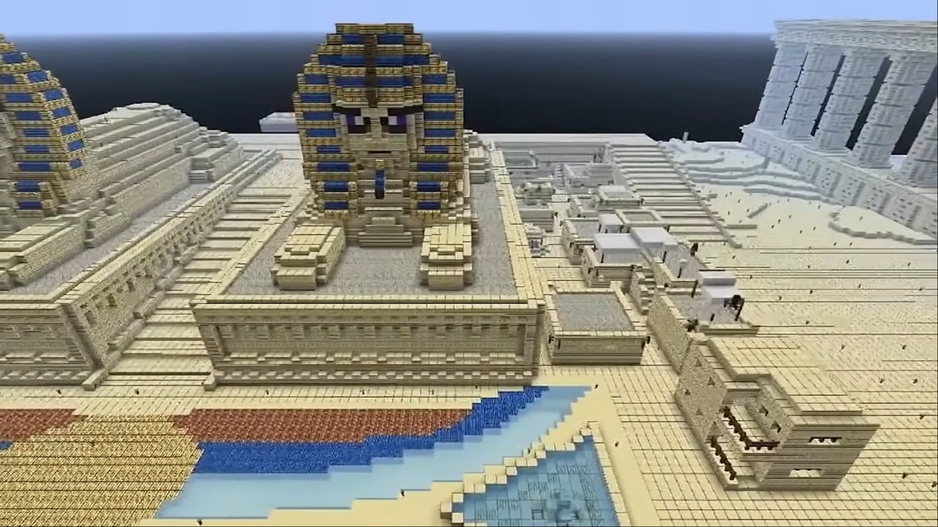 Best educational games: Minecraft. Image shows the Egyptian sphinx recreated in the game.