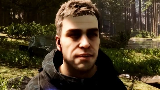 Sons of the Forest - Kelvin, a man in a black camo jacket