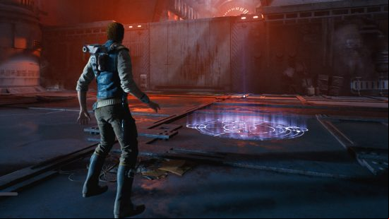 Cal Kestis stands in front of a meditation point where yuo can restore your Stim Canisters in Star Wars Jedi Survivor.