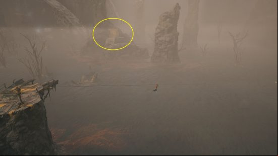 A yellow circle shows the Star Wars Jedi Survivor Chamber of Connection location