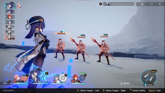The best Pela build makes use of her strong ultimate against three armed enemies with shields and axes.
