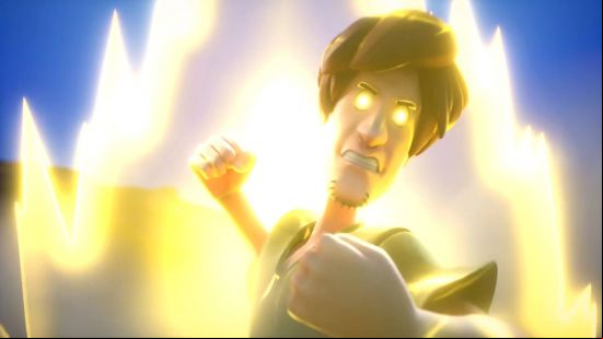 Multiversus tier list: Shaggy, who has gone ultra instinct, is about to punch someone.