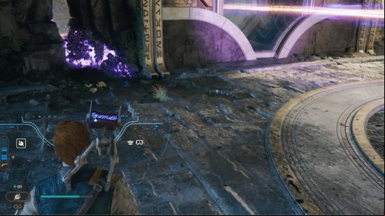 Star Wars Jedi Survivor Devastated Settlement puzzle solution: Pulling Koboh matter through a crack.