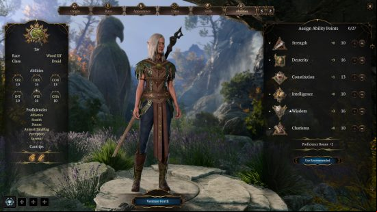 baldurs gate 3 wood elf druid in character creation