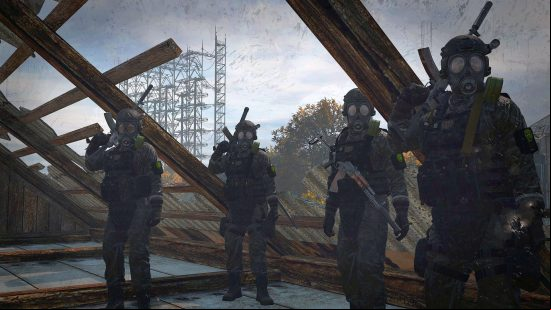 Best dayz servers: four men in military gear hold their rifles behind their heads 