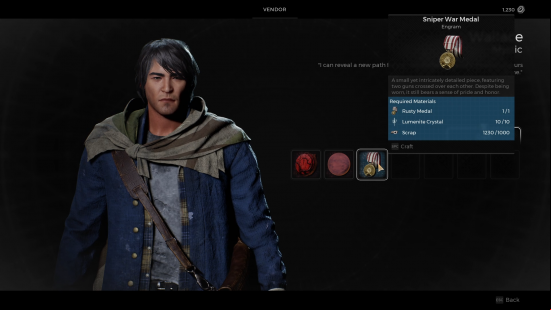 Remnant 2 dual archetypes: a screen shows the materials needed to craft an archetype engram