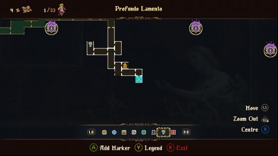 The location of Ivy of Ascension, one of the Blasphemous 2 abilities, as it appears on the map of Cvstodia.