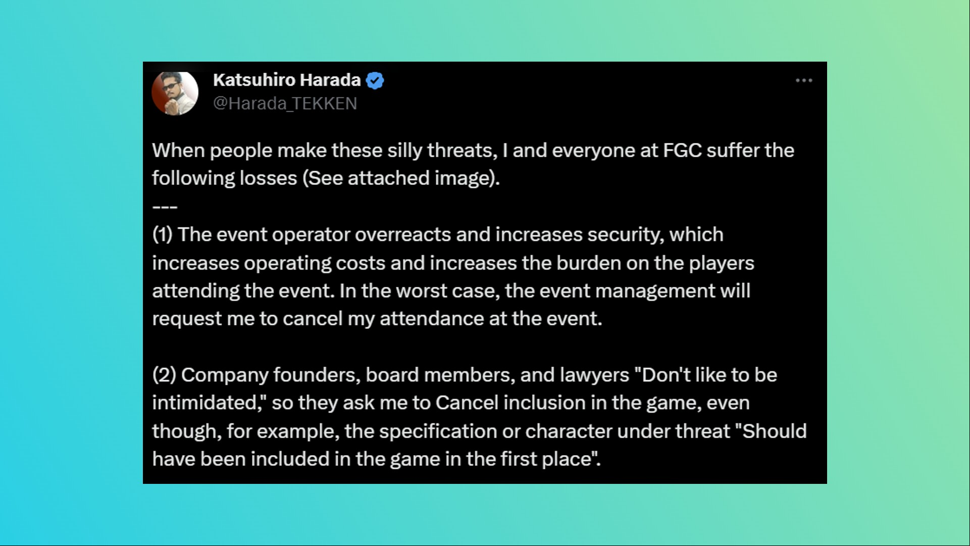 Tekken 8 Eddy Gordo: A tweet from Tekken 8 director Harada about Eddy Gordo