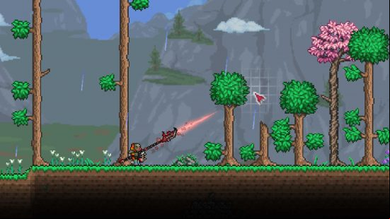 The best Terraria weapons include the polearm which shoots a red laser
