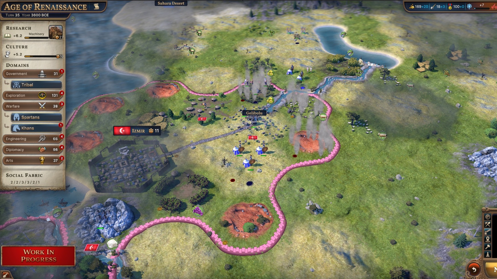 Millennia Paradox strategy game: A settlement being pillaged in Paradox strategy game Millennia