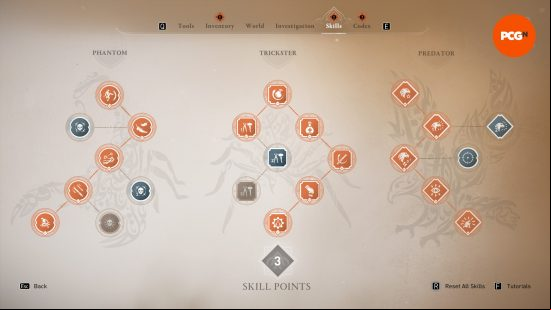 The Assassin's Creed Mirage skill tree with the best skills in the stealth game selected.