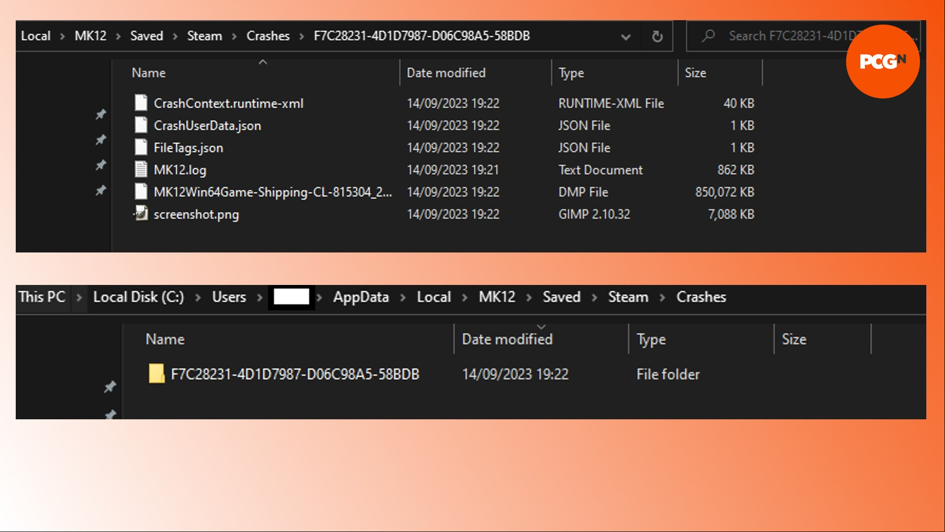 Mortal Kombat 1 crash reports: Folders of MK1 Steam data