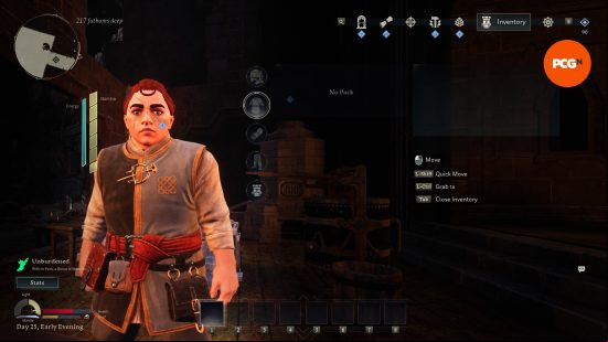 The Lord of the Rings Return to Moria armor slots in the player's inventory.