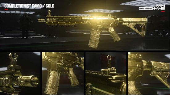 Five different angle views of the Gold camo in MW3.