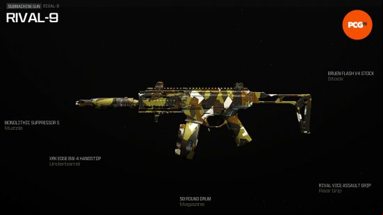 The Gunsmith preview of the best Rival-9 loadout in Modern Warfare 3.
