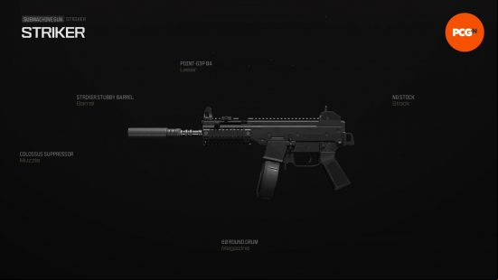 Best Striker loadout: a short gun with a large drum bag and no stock.