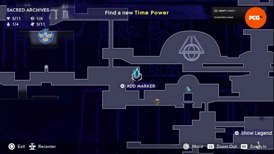 The map of Mount Qaf depicting the position of the Prince of Persia Spirited Sand Jar in the Sacred Archives.