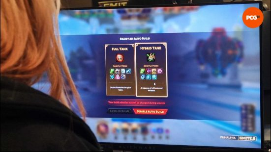 The Smite 2 auto build feature as seen during our hands-on Smite 2 preview.