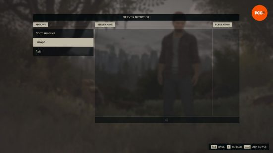 The Day Before dead: an image of the server screen from The Day Before, except there's nowhere to 