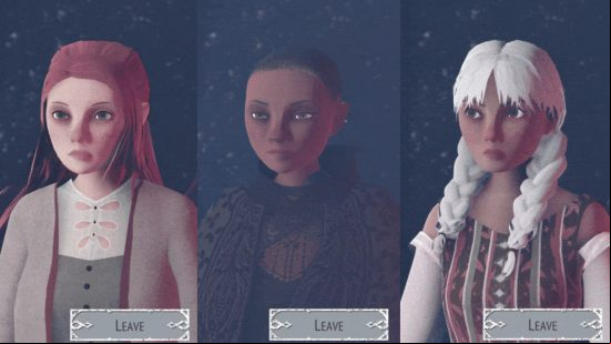 Reka character customization - three different character styles, each with varying skin tone, face shapes, hair, and outfits.