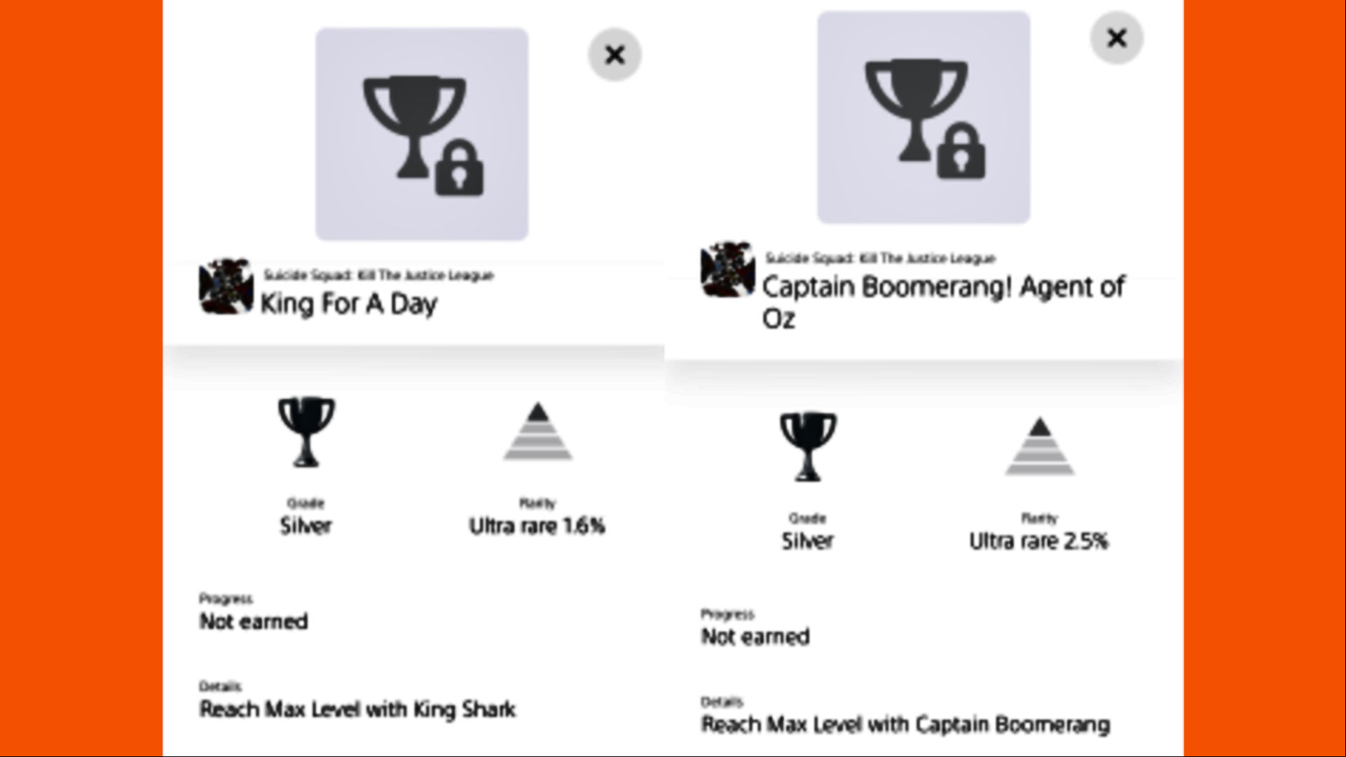 Trophy statistics for Suicide Squad Kill the Justice League
