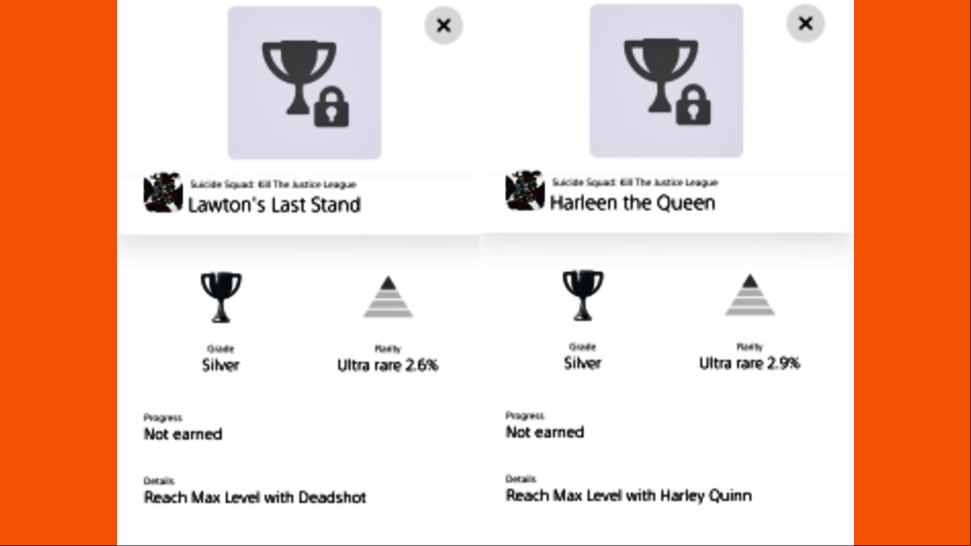 Trophy statistics for Suicide Squad Kill the Justice League