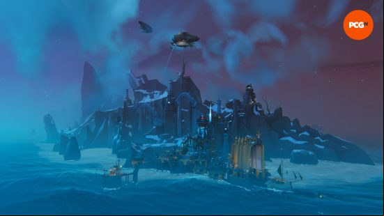 Bulwark review: a city build on a coastline.