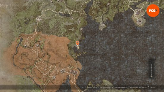 dd2-dragonforged-map Dragon's Dogma 2 armor: an old, brown map with a location marked by a bright orange pin.