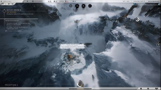 Frostpunk 2 story mode: a population of seals on a frozen river.