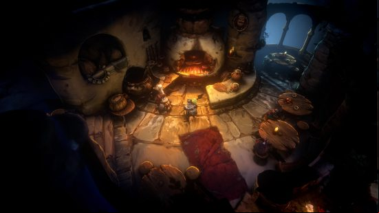 No Rest for the Wicked patch 1 - The player stands in a kitchen with a chef.