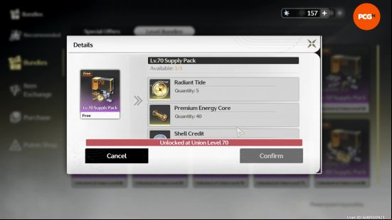 Buying a bundle to get Radiant Tides in Wuthering Waves