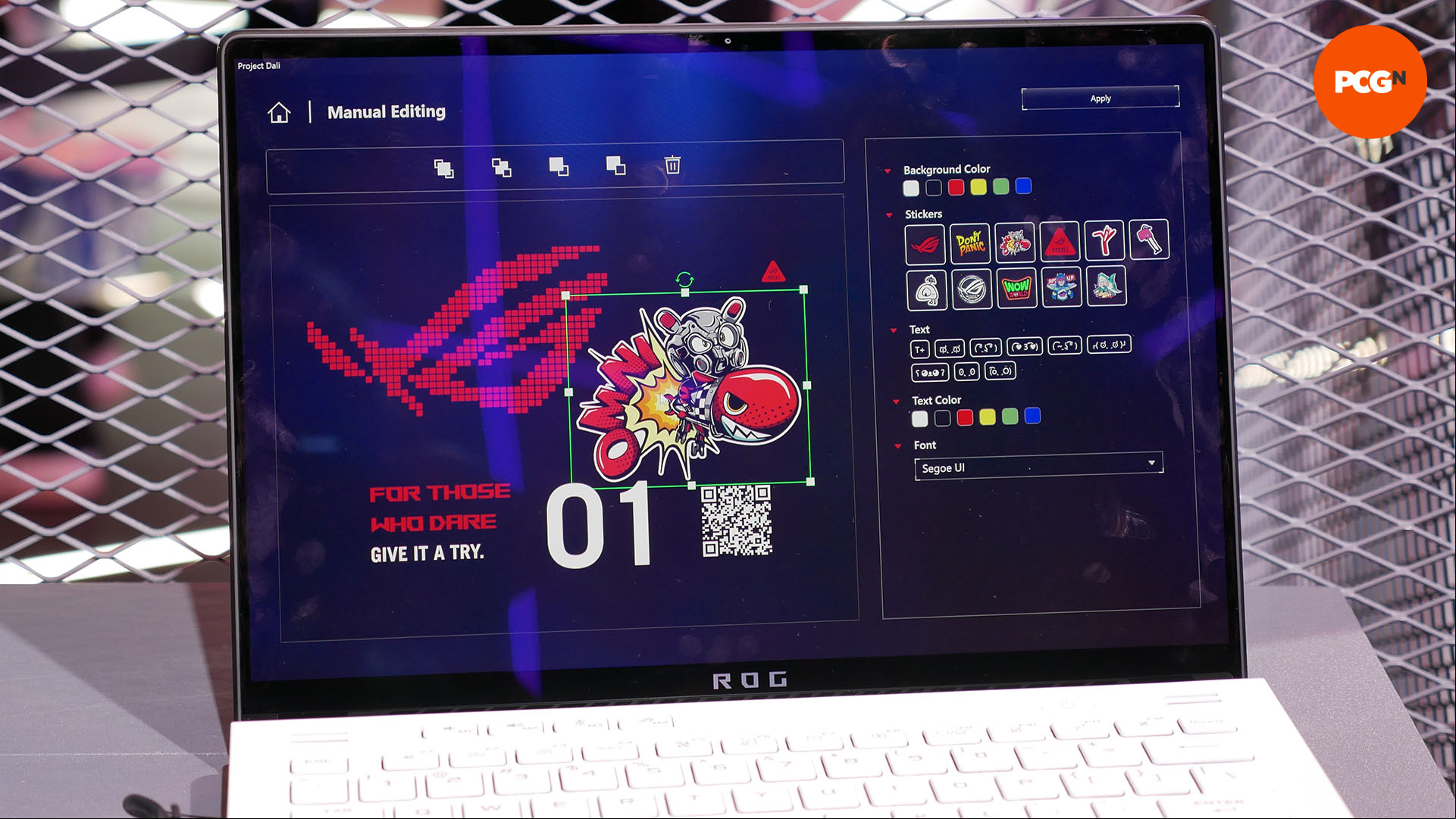 Asus Project Dali: Customizable E-ink laptop lid editing software