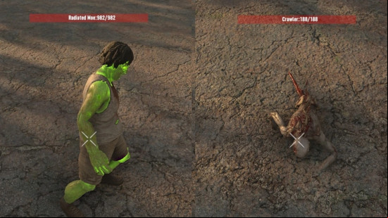 Enemy health bars appear above the heads of two monsters thanks to one of the best 7 Days to Die mods.