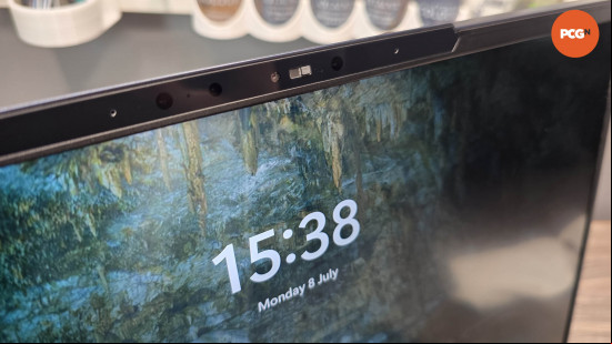 MSI Stealth 16 AI Studio A1V review: Top of screen and webcam