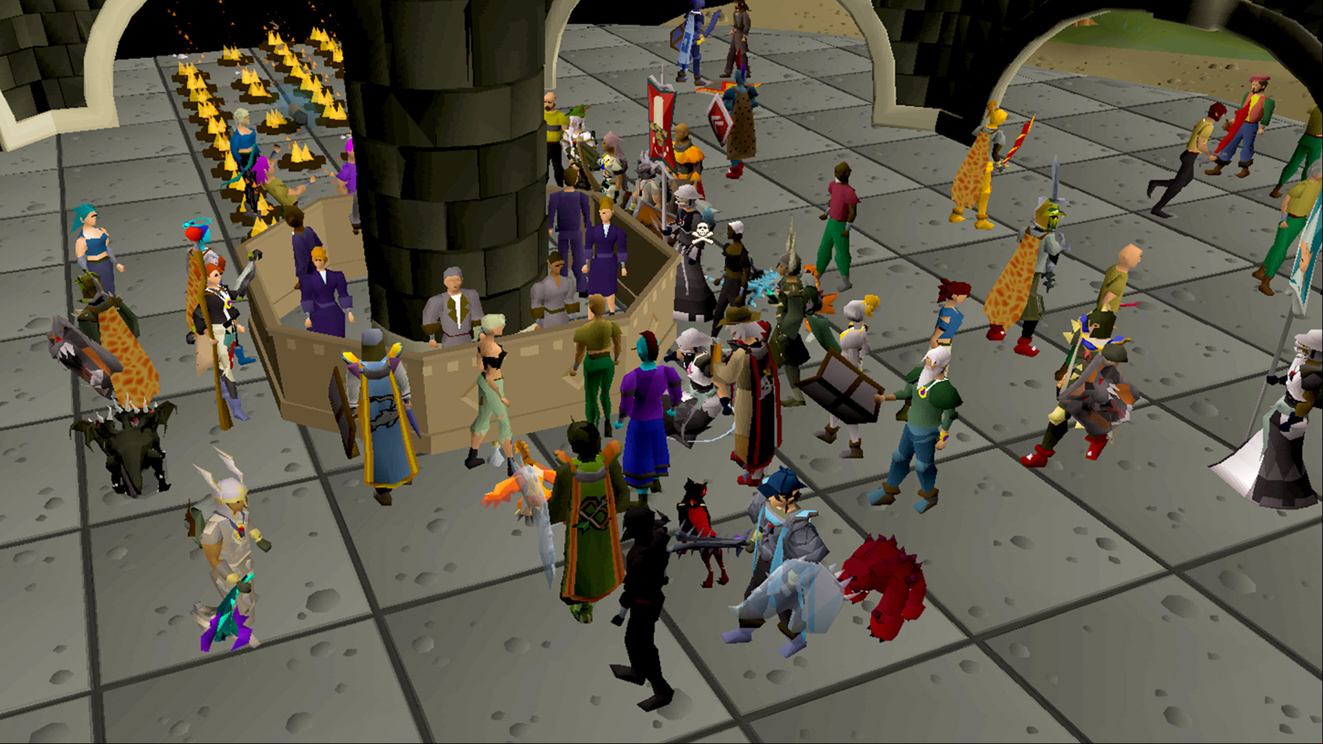 OSRS fire cape no damage: A group of players in Jagex MMORPG Old School RuneScape