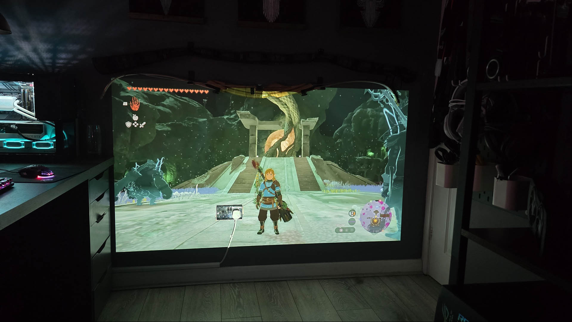 Zelda being played on the Benq 300G gaming projector