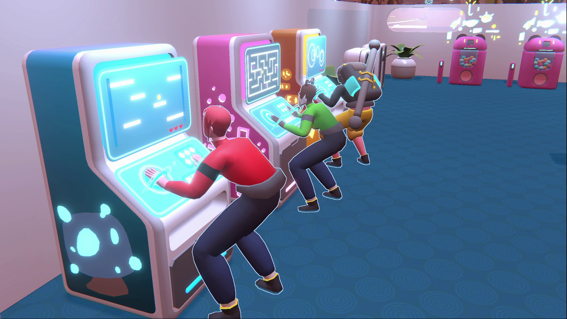 Seedlings playing arcade machines